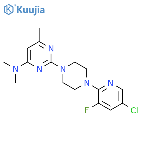2-[4-(5-chloro-3-fluoropyridin-2-yl)piperazin-1-yl]-N,N,6-trimethylpyrimidin-4-amine structure