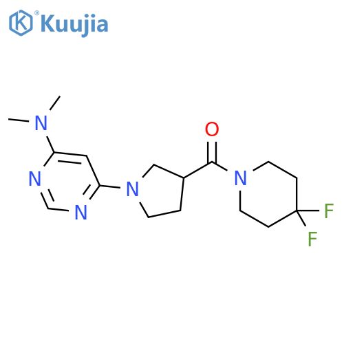 6-[3-(4,4-difluoropiperidine-1-carbonyl)pyrrolidin-1-yl]-N,N-dimethylpyrimidin-4-amine structure