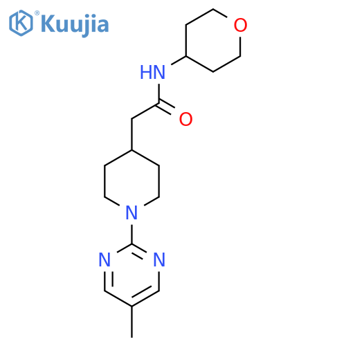 2-[1-(5-methylpyrimidin-2-yl)piperidin-4-yl]-N-(oxan-4-yl)acetamide structure