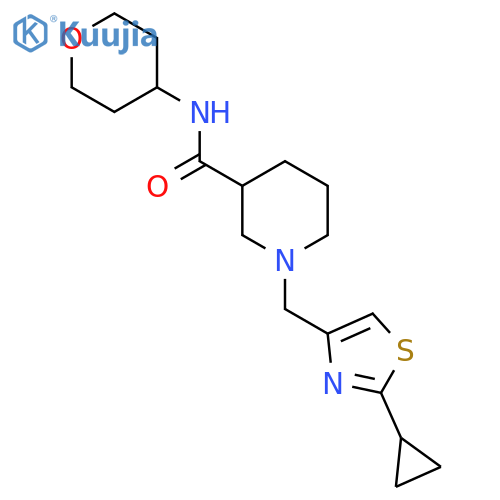 1-[(2-cyclopropyl-1,3-thiazol-4-yl)methyl]-N-(oxan-4-yl)piperidine-3-carboxamide structure
