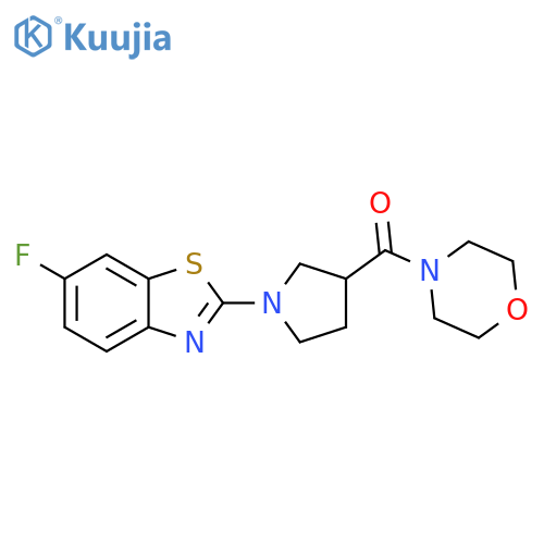 6-fluoro-2-[3-(morpholine-4-carbonyl)pyrrolidin-1-yl]-1,3-benzothiazole structure
