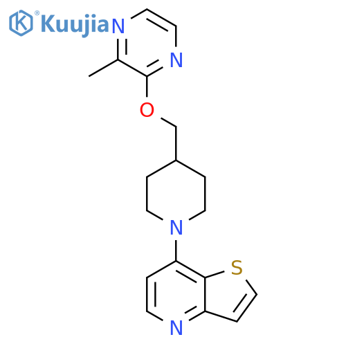2-methyl-3-[(1-{thieno[3,2-b]pyridin-7-yl}piperidin-4-yl)methoxy]pyrazine structure