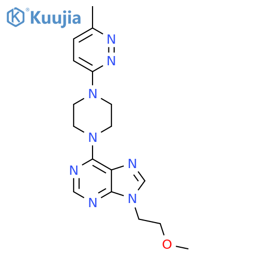 9-(2-methoxyethyl)-6-[4-(6-methylpyridazin-3-yl)piperazin-1-yl]-9H-purine structure