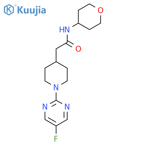 2-[1-(5-fluoropyrimidin-2-yl)piperidin-4-yl]-N-(oxan-4-yl)acetamide structure