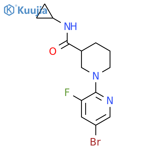 1-(5-bromo-3-fluoropyridin-2-yl)-N-cyclopropylpiperidine-3-carboxamide structure