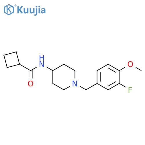 N-{1-[(3-fluoro-4-methoxyphenyl)methyl]piperidin-4-yl}cyclobutanecarboxamide structure