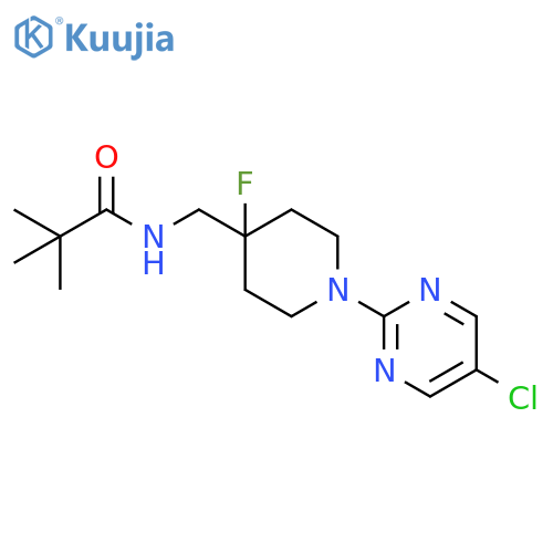 N-{[1-(5-chloropyrimidin-2-yl)-4-fluoropiperidin-4-yl]methyl}-2,2-dimethylpropanamide structure