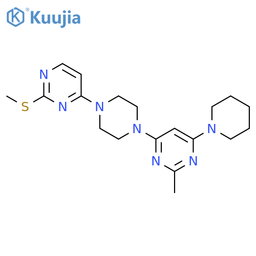 2-methyl-4-{4-[2-(methylsulfanyl)pyrimidin-4-yl]piperazin-1-yl}-6-(piperidin-1-yl)pyrimidine structure