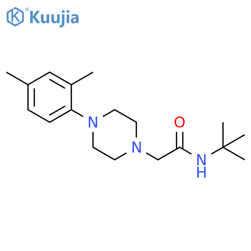 N-tert-butyl-2-[4-(2,4-dimethylphenyl)piperazin-1-yl]acetamide structure