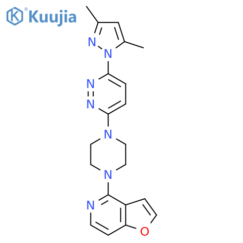 3-(3,5-dimethyl-1H-pyrazol-1-yl)-6-(4-{furo[3,2-c]pyridin-4-yl}piperazin-1-yl)pyridazine structure