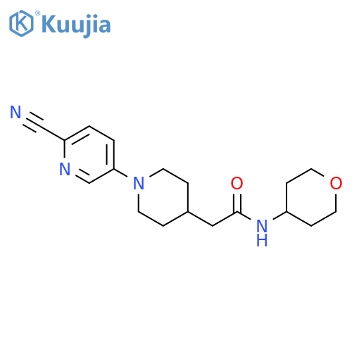 2-[1-(6-cyanopyridin-3-yl)piperidin-4-yl]-N-(oxan-4-yl)acetamide structure