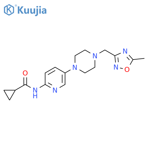 N-(5-{4-[(5-methyl-1,2,4-oxadiazol-3-yl)methyl]piperazin-1-yl}pyridin-2-yl)cyclopropanecarboxamide structure