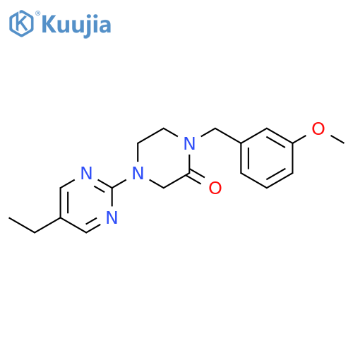 4-(5-ethylpyrimidin-2-yl)-1-[(3-methoxyphenyl)methyl]piperazin-2-one structure