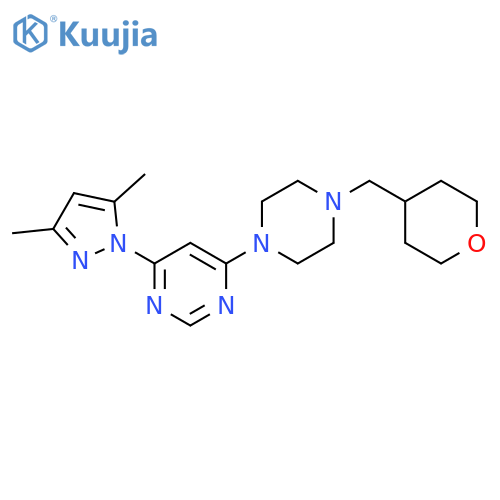 4-(3,5-dimethyl-1H-pyrazol-1-yl)-6-{4-[(oxan-4-yl)methyl]piperazin-1-yl}pyrimidine structure