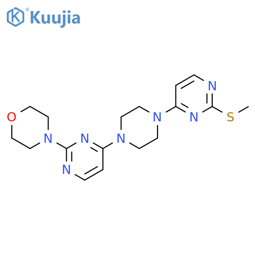 4-(4-{4-[2-(methylsulfanyl)pyrimidin-4-yl]piperazin-1-yl}pyrimidin-2-yl)morpholine structure