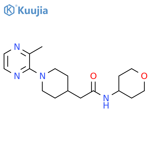 2-[1-(3-methylpyrazin-2-yl)piperidin-4-yl]-N-(oxan-4-yl)acetamide structure