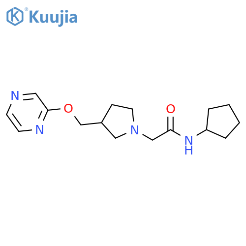 N-cyclopentyl-2-{3-[(pyrazin-2-yloxy)methyl]pyrrolidin-1-yl}acetamide structure