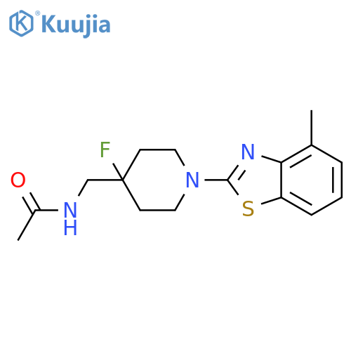 N-{[4-fluoro-1-(4-methyl-1,3-benzothiazol-2-yl)piperidin-4-yl]methyl}acetamide structure
