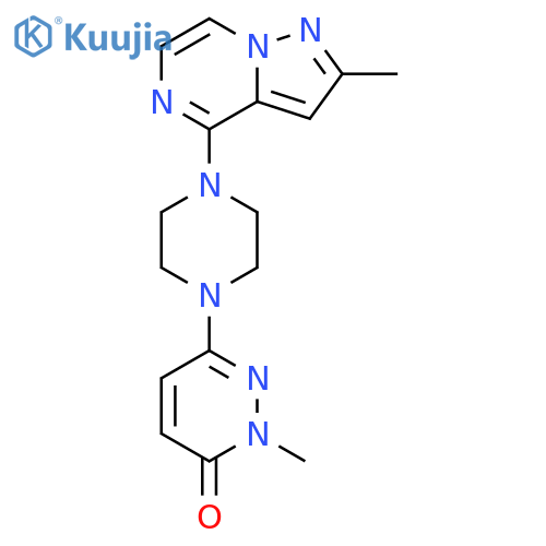 2-methyl-6-(4-{2-methylpyrazolo[1,5-a]pyrazin-4-yl}piperazin-1-yl)-2,3-dihydropyridazin-3-one structure