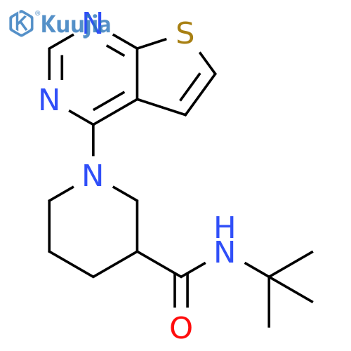N-tert-butyl-1-{thieno2,3-dpyrimidin-4-yl}piperidine-3-carboxamide structure