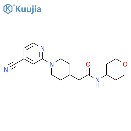 2-[1-(4-cyanopyridin-2-yl)piperidin-4-yl]-N-(oxan-4-yl)acetamide structure