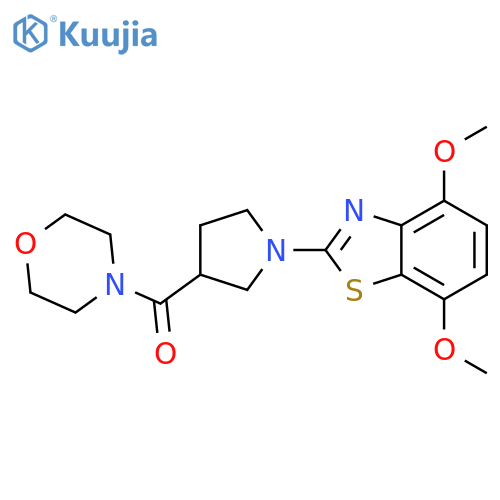 4,7-dimethoxy-2-[3-(morpholine-4-carbonyl)pyrrolidin-1-yl]-1,3-benzothiazole structure