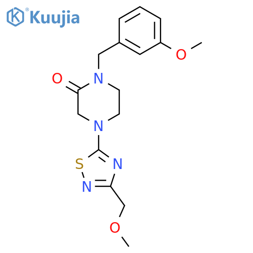 4-[3-(Methoxymethyl)-1,2,4-thiadiazol-5-yl]-1-[(3-methoxyphenyl)methyl]piperazin-2-one structure
