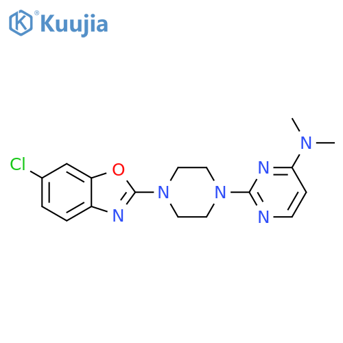 2-[4-(6-chloro-1,3-benzoxazol-2-yl)piperazin-1-yl]-N,N-dimethylpyrimidin-4-amine structure