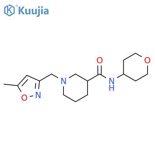 1-[(5-methyl-1,2-oxazol-3-yl)methyl]-N-(oxan-4-yl)piperidine-3-carboxamide structure