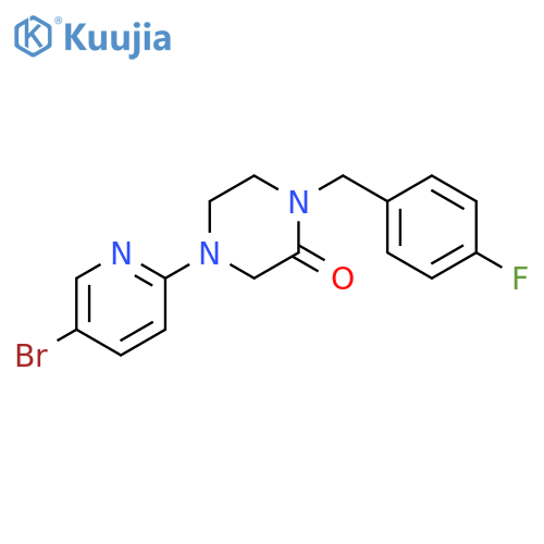 4-(5-bromopyridin-2-yl)-1-[(4-fluorophenyl)methyl]piperazin-2-one structure