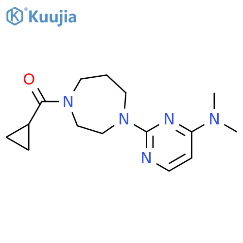 2-(4-cyclopropanecarbonyl-1,4-diazepan-1-yl)-N,N-dimethylpyrimidin-4-amine structure