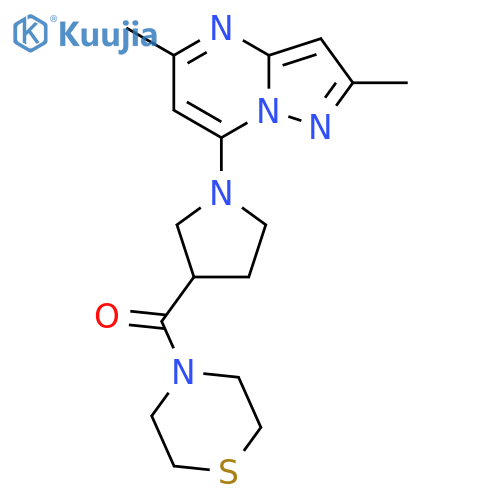 4-(1-{2,5-Dimethylpyrazolo[1,5-a]pyrimidin-7-yl}pyrrolidine-3-carbonyl)thiomorpholine structure