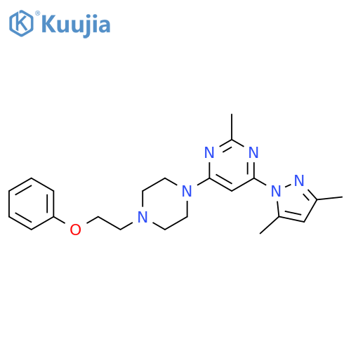 4-(3,5-dimethyl-1H-pyrazol-1-yl)-2-methyl-6-4-(2-phenoxyethyl)piperazin-1-ylpyrimidine structure