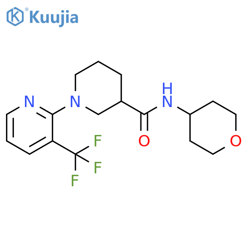 N-(oxan-4-yl)-1-[3-(trifluoromethyl)pyridin-2-yl]piperidine-3-carboxamide structure