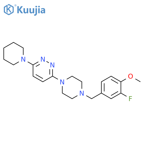 3-{4-[(3-fluoro-4-methoxyphenyl)methyl]piperazin-1-yl}-6-(piperidin-1-yl)pyridazine structure
