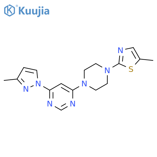 4-[4-(5-methyl-1,3-thiazol-2-yl)piperazin-1-yl]-6-(3-methyl-1H-pyrazol-1-yl)pyrimidine structure