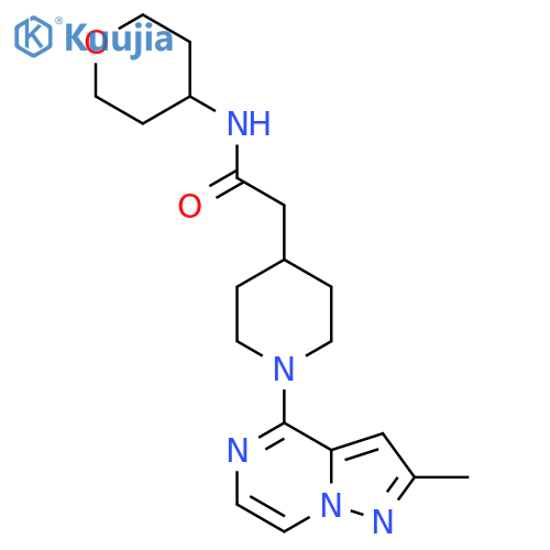 2-(1-{2-methylpyrazolo[1,5-a]pyrazin-4-yl}piperidin-4-yl)-N-(oxan-4-yl)acetamide structure