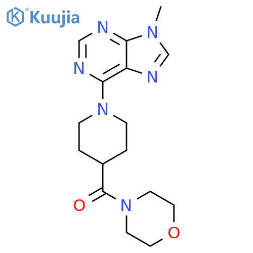 9-methyl-6-[4-(morpholine-4-carbonyl)piperidin-1-yl]-9H-purine structure