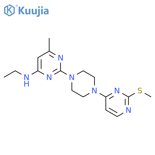 N-ethyl-6-methyl-2-{4-[2-(methylsulfanyl)pyrimidin-4-yl]piperazin-1-yl}pyrimidin-4-amine structure