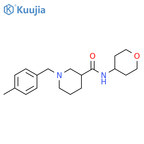 1-[(4-methylphenyl)methyl]-N-(oxan-4-yl)piperidine-3-carboxamide structure