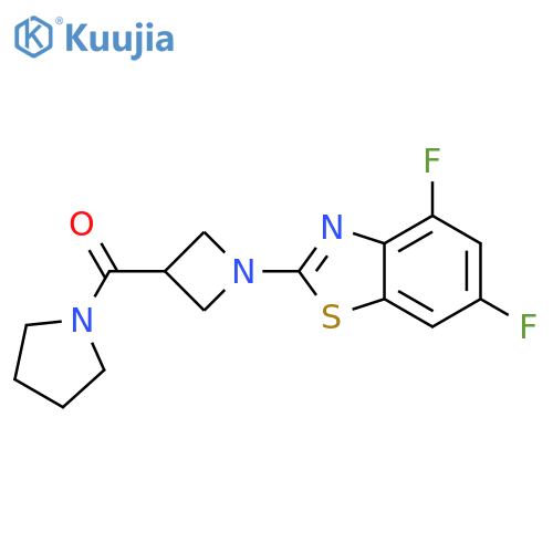 4,6-difluoro-2-3-(pyrrolidine-1-carbonyl)azetidin-1-yl-1,3-benzothiazole structure