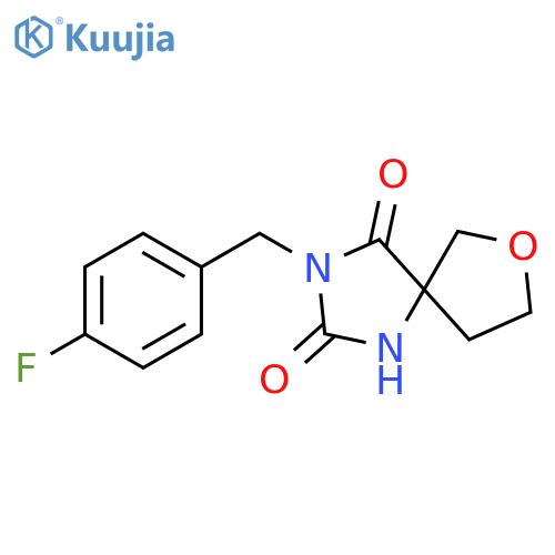 3-[(4-Fluorophenyl)methyl]-7-oxa-1,3-diazaspiro[4.4]nonane-2,4-dione structure