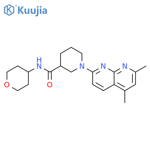 1-(5,7-dimethyl-1,8-naphthyridin-2-yl)-N-(oxan-4-yl)piperidine-3-carboxamide structure