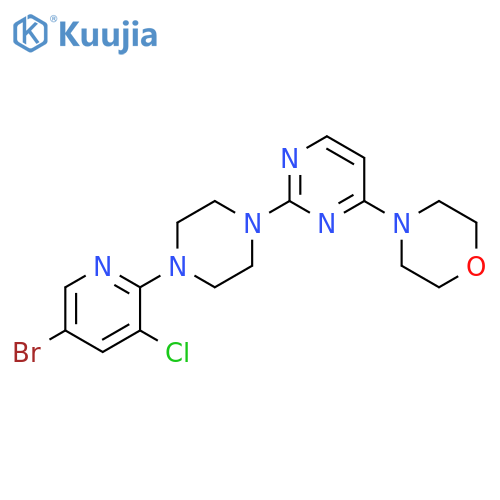 4-{2-[4-(5-bromo-3-chloropyridin-2-yl)piperazin-1-yl]pyrimidin-4-yl}morpholine structure