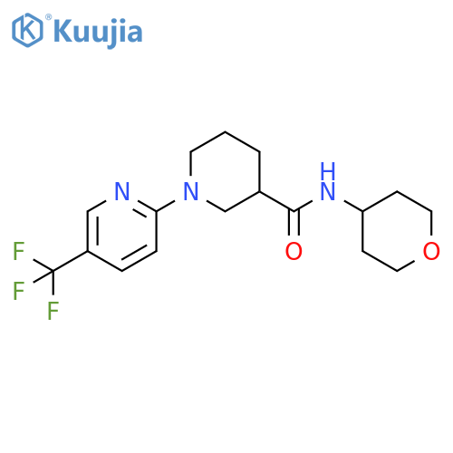 N-(oxan-4-yl)-1-[5-(trifluoromethyl)pyridin-2-yl]piperidine-3-carboxamide structure