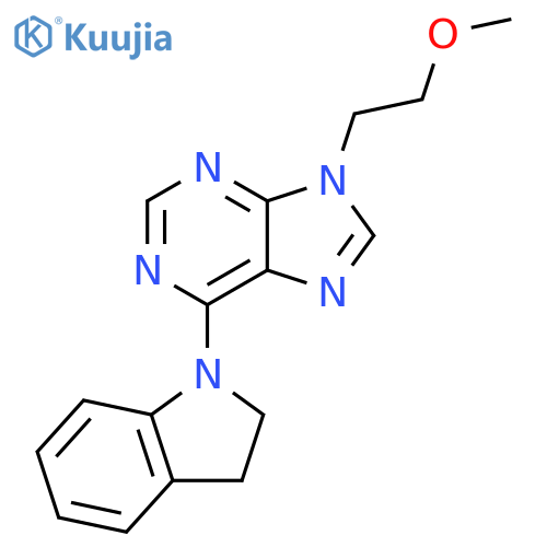6-(2,3-Dihydro-1H-indol-1-yl)-9-(2-methoxyethyl)-9H-purine structure