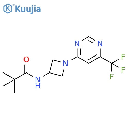 2,2-dimethyl-N-{1-[6-(trifluoromethyl)pyrimidin-4-yl]azetidin-3-yl}propanamide structure