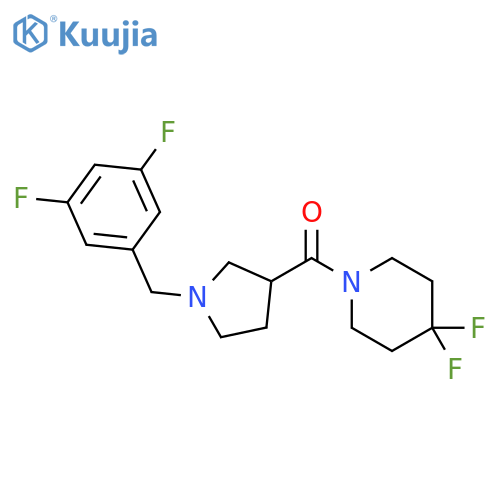 1-{1-[(3,5-difluorophenyl)methyl]pyrrolidine-3-carbonyl}-4,4-difluoropiperidine structure