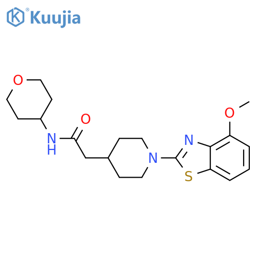 2-[1-(4-methoxy-1,3-benzothiazol-2-yl)piperidin-4-yl]-N-(oxan-4-yl)acetamide structure