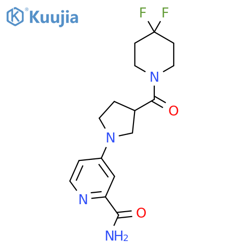 4-[3-(4,4-Difluoropiperidine-1-carbonyl)pyrrolidin-1-yl]pyridine-2-carboxamide structure